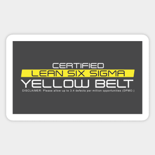 Certified Lean Six Sigma Yellow Belt (White Print) Sticker